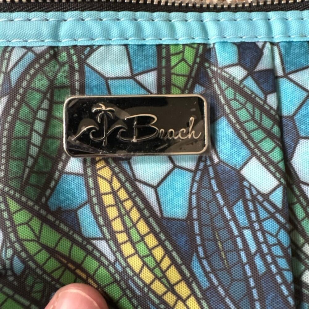 Beach by CLC Water Resistant Handbag NWT Blue Green Palm Psalm 16:11 - Picture 3 of 11